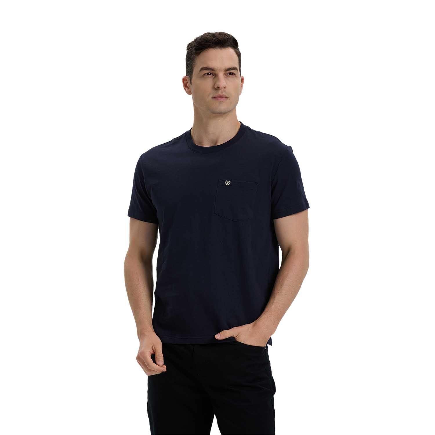 Polera Hombre Con Bolsillo Azul Marino-0