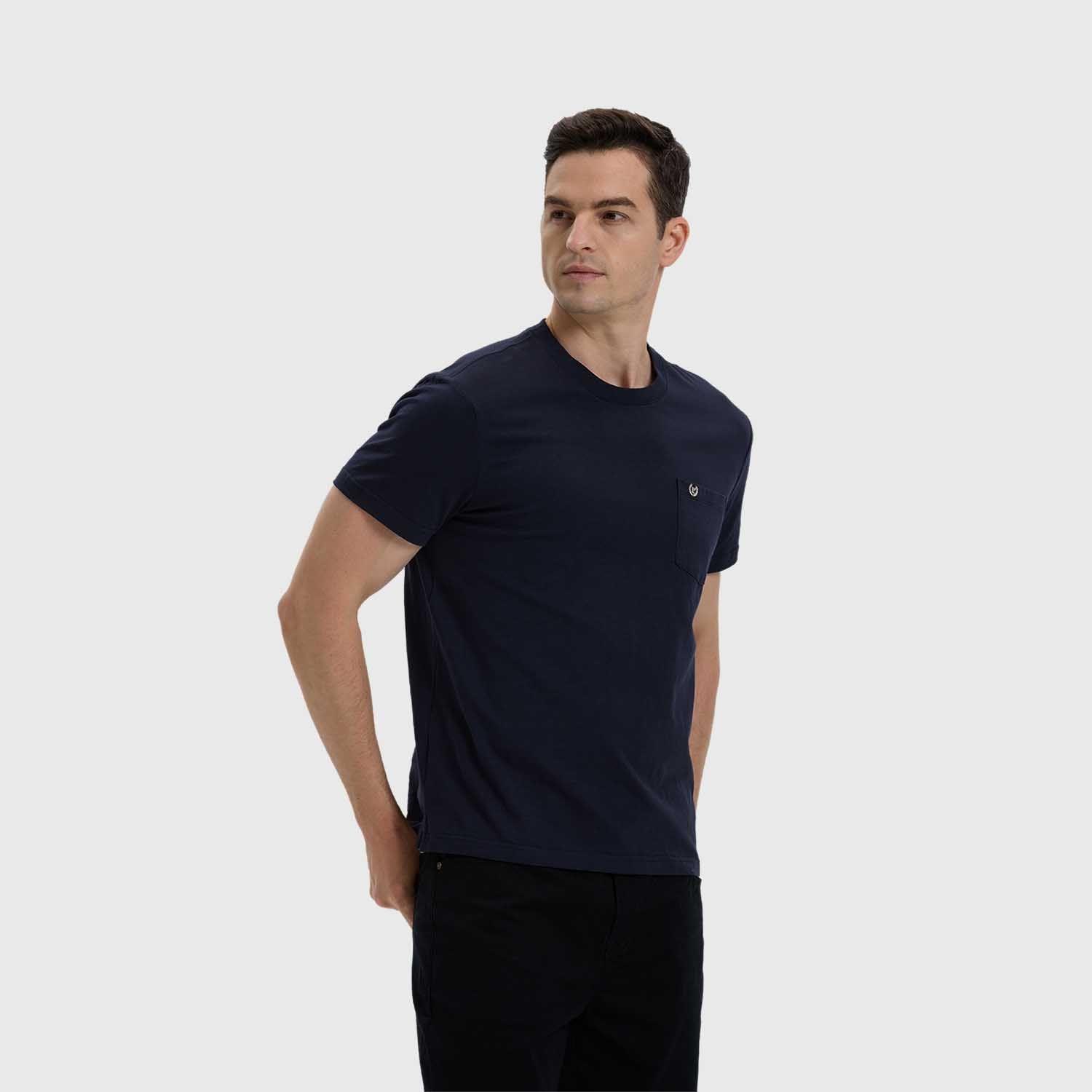 Polera Hombre Con Bolsillo Azul Marino-1