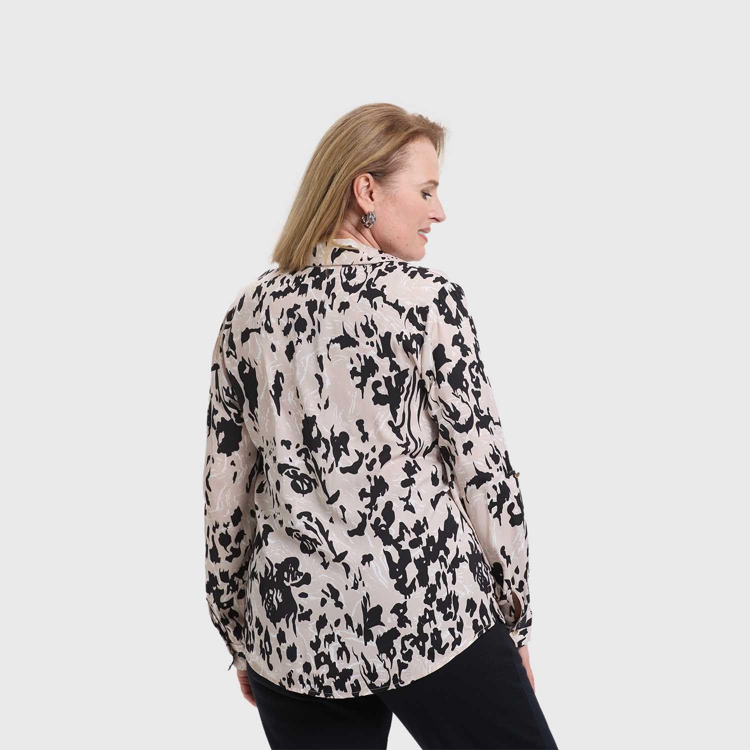 Blusa Mujer Lisa Estampada Beige Oscuro Fashion's Park-2
