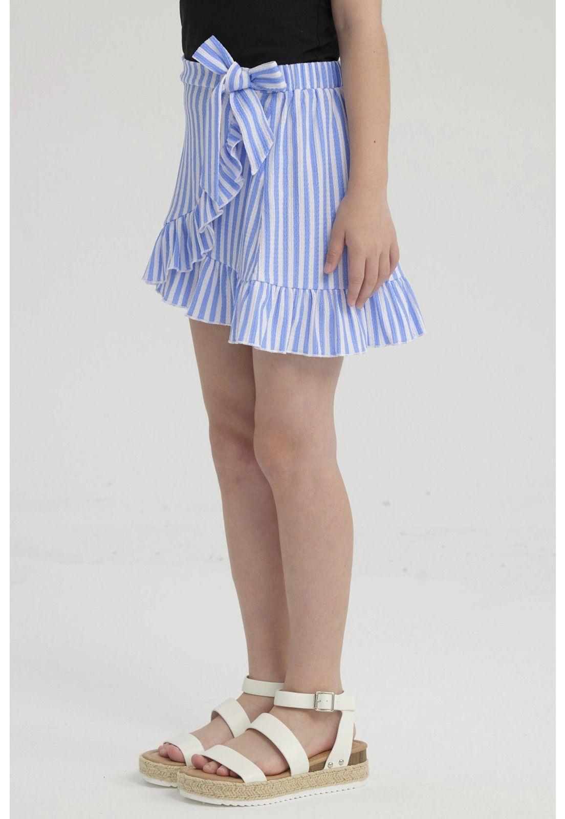 Falda Niña Short Full Print Celeste-1