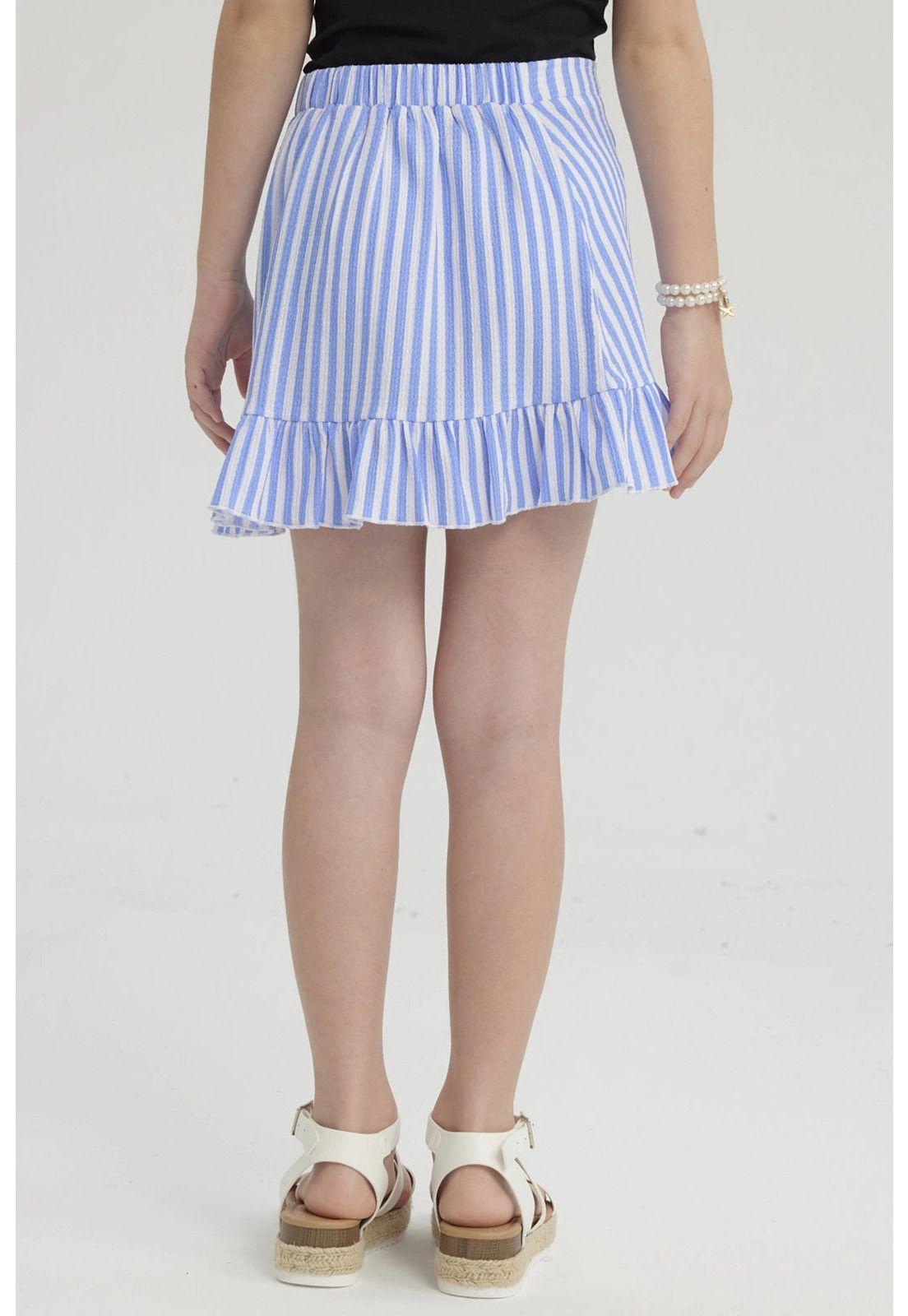 Falda Niña Short Full Print Celeste-2