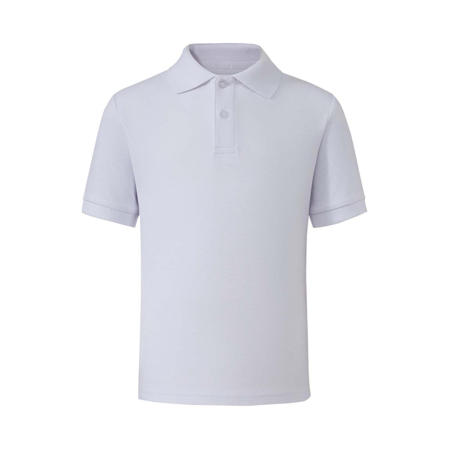 Polera Escolar Infantil Unisex Pique Blanco I Fashion's Park-0