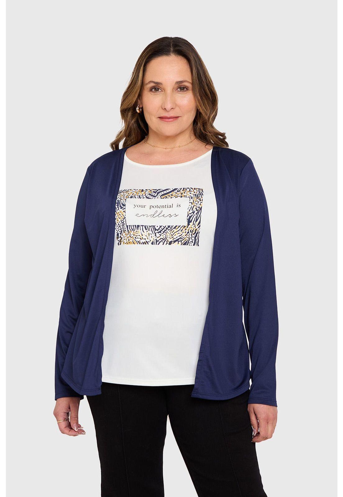 Polera Mujer Tapado Print Azul-0