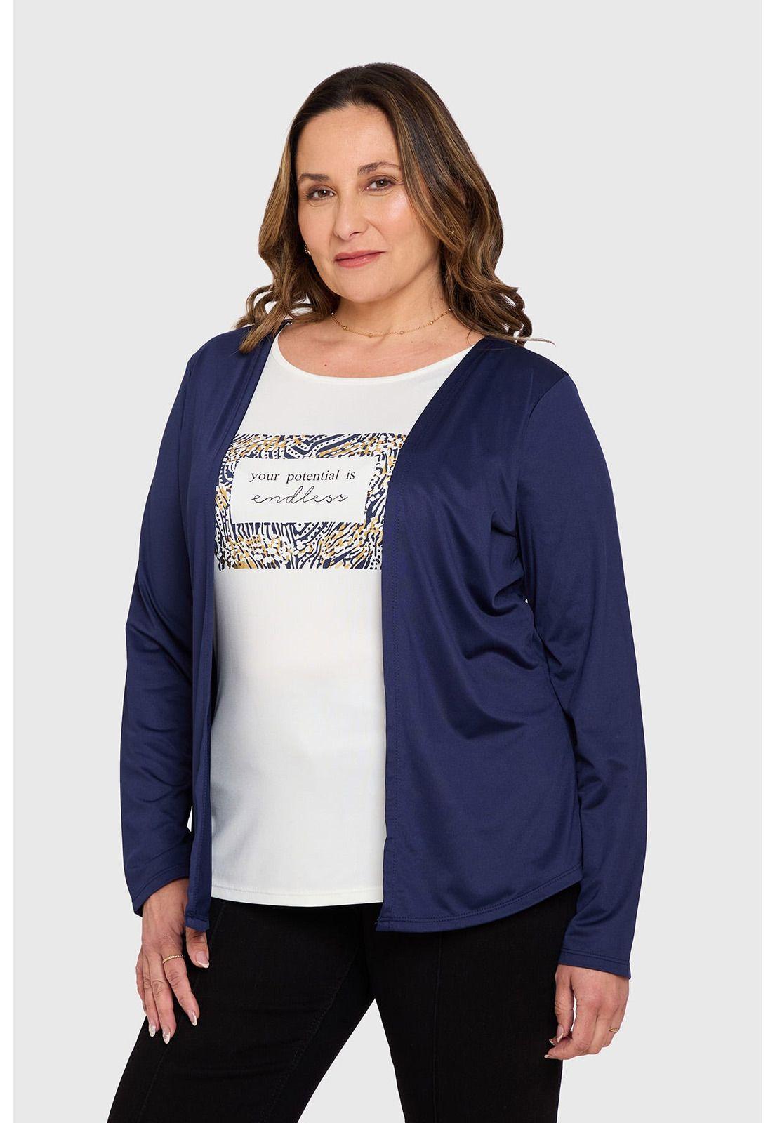 Polera Mujer Tapado Print Azul-1