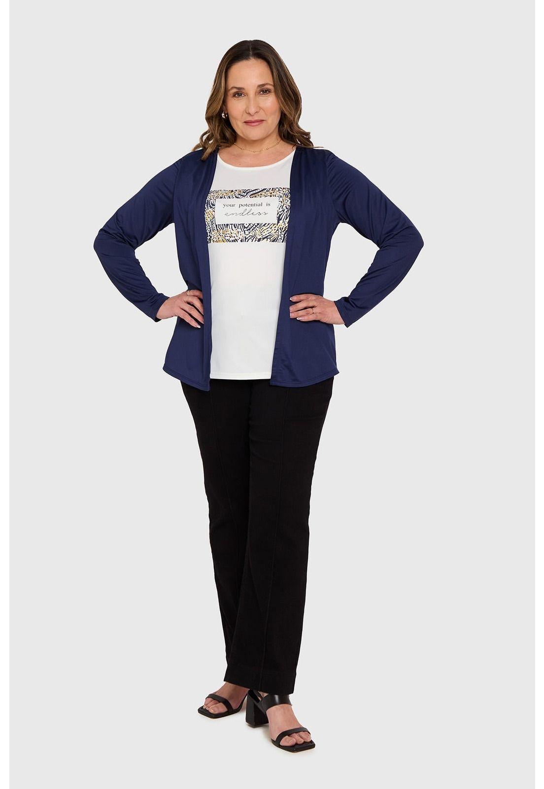 Polera Mujer Tapado Print Azul-3