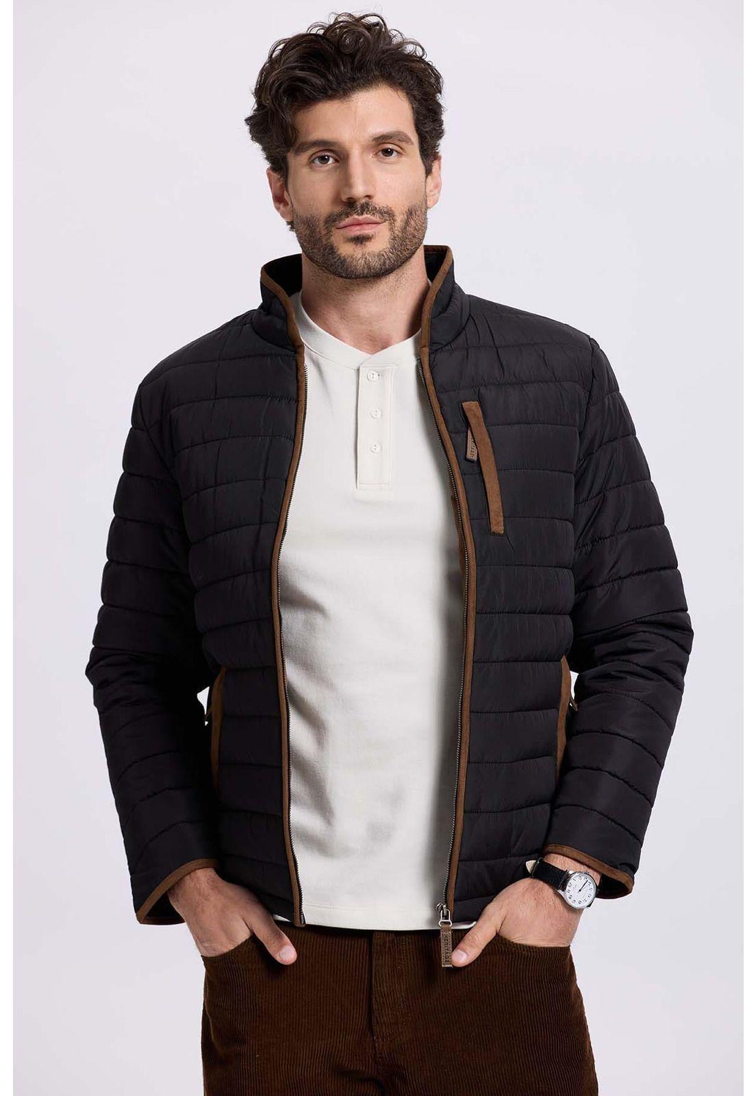 Parka Hombre Borde Antelina Negro-0