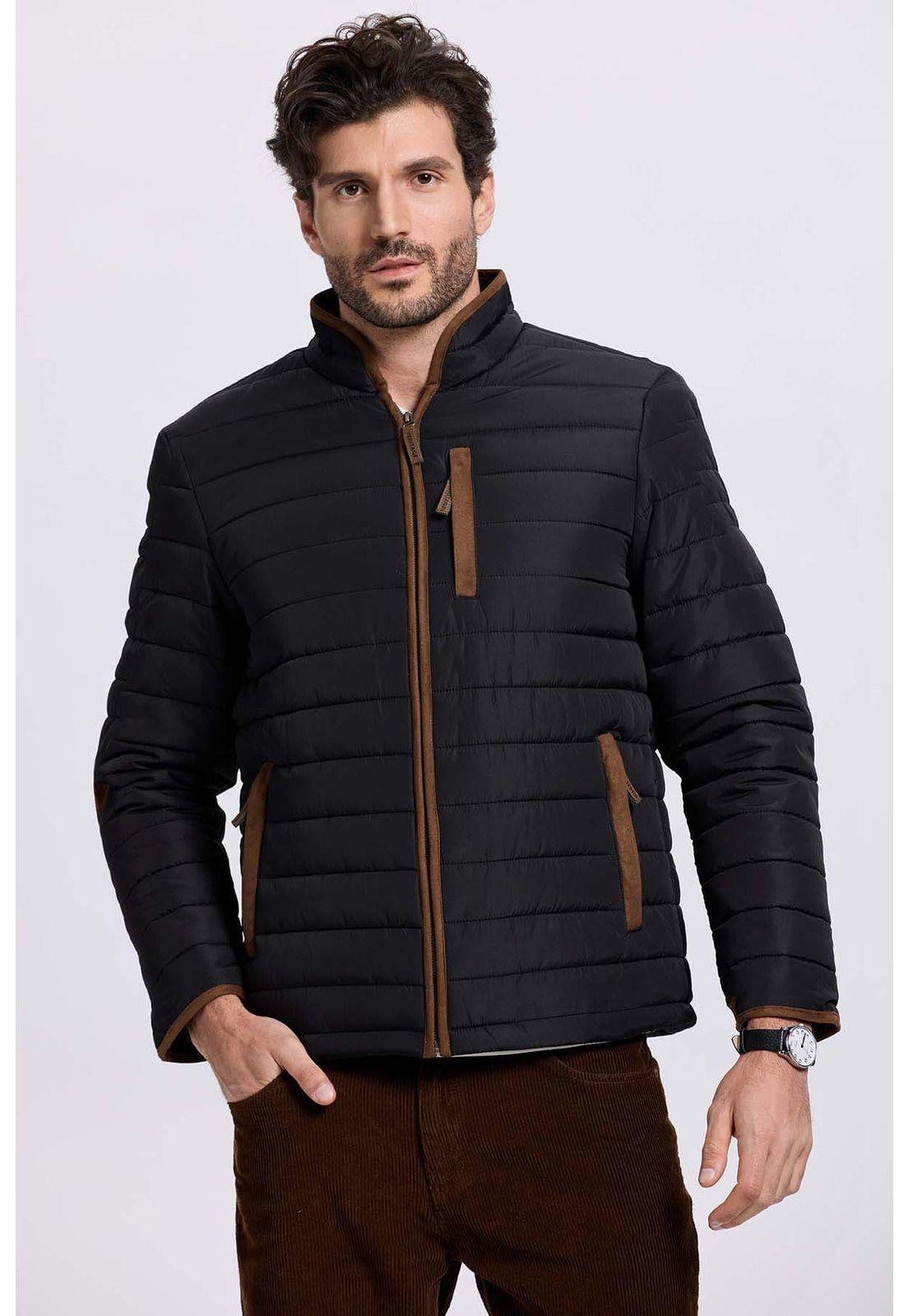 Parka Hombre Borde Antelina Negro-1