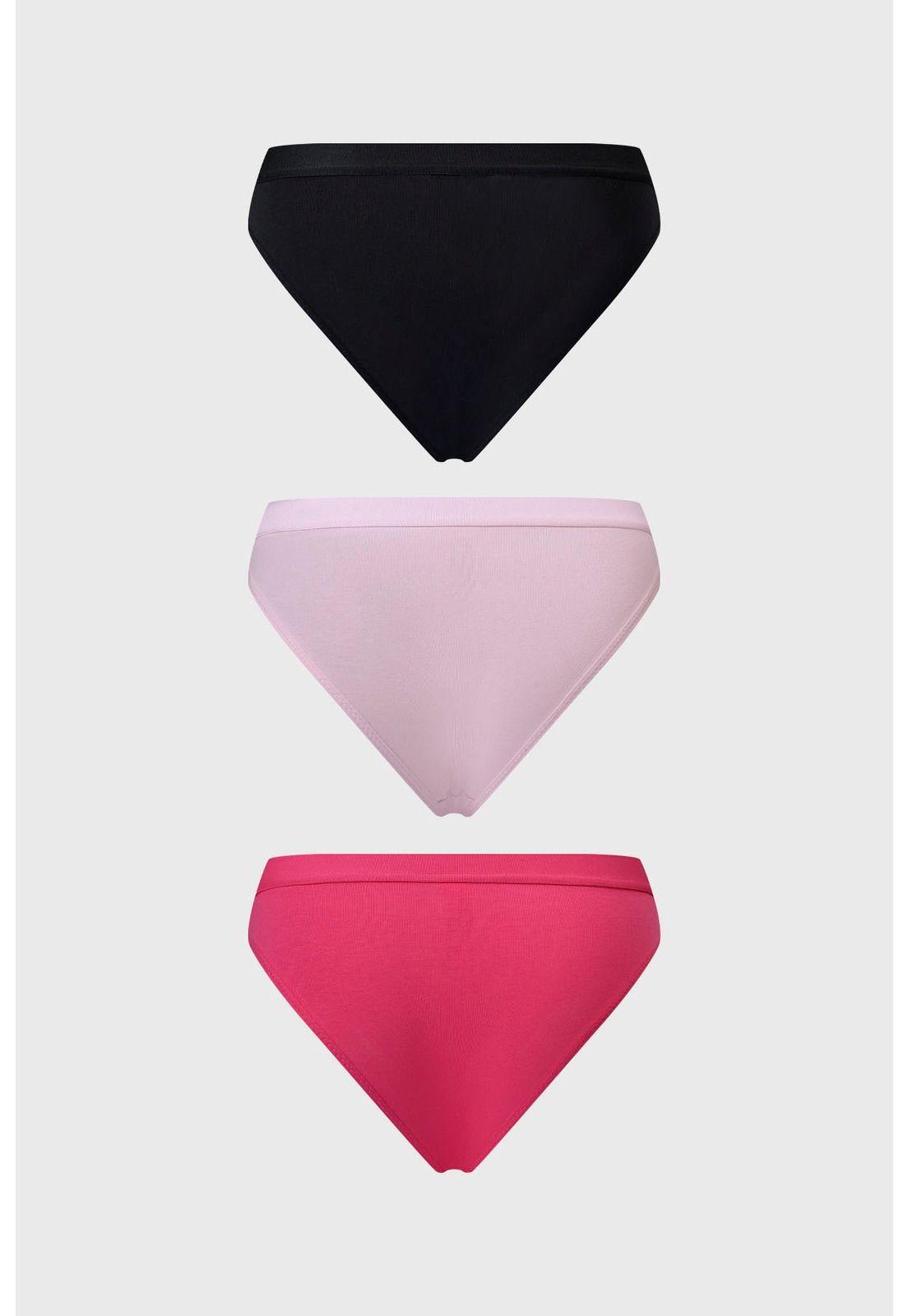 Calzón Mujer Tripack Bikini Palo Rosa - ll-1