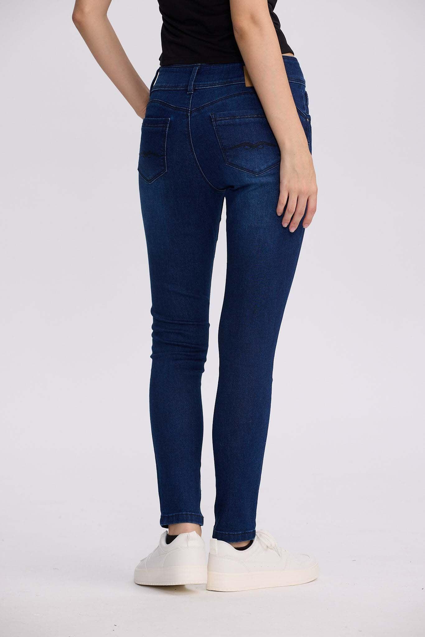 Jeans Mujer Skinny Kim Azul Oscuro-2