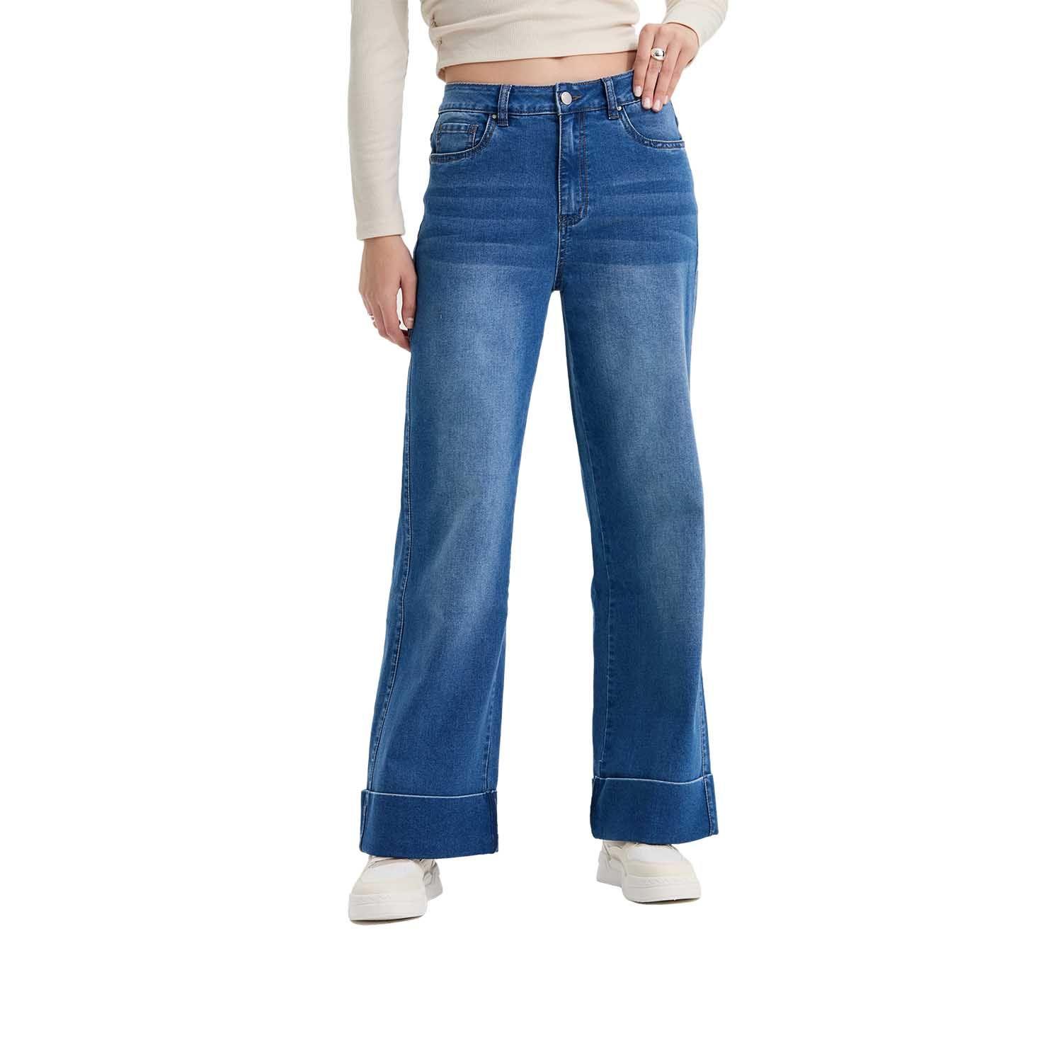 Jeans Mujer Wide Leg Basta Azul-0