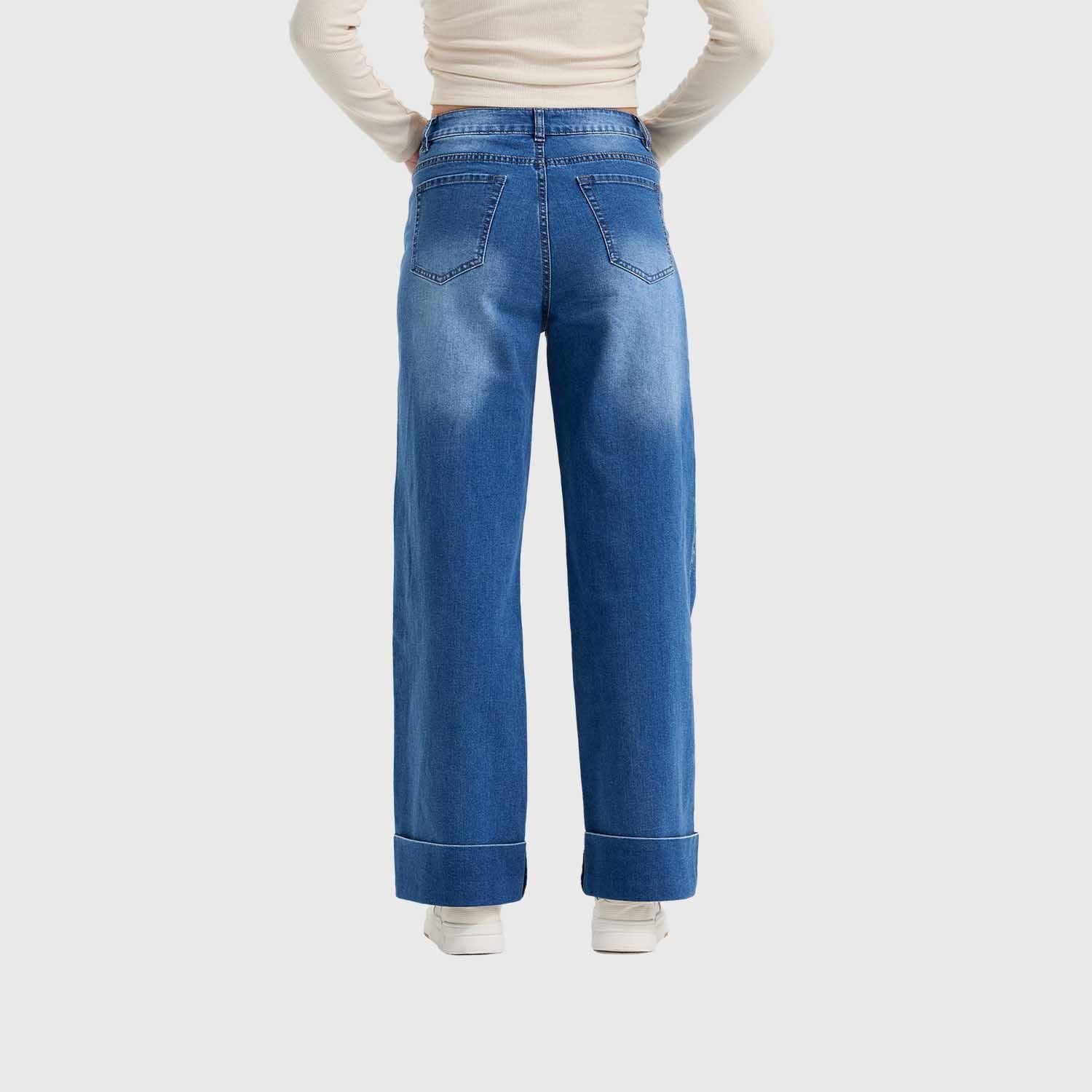 Jeans Mujer Wide Leg Basta Azul-2