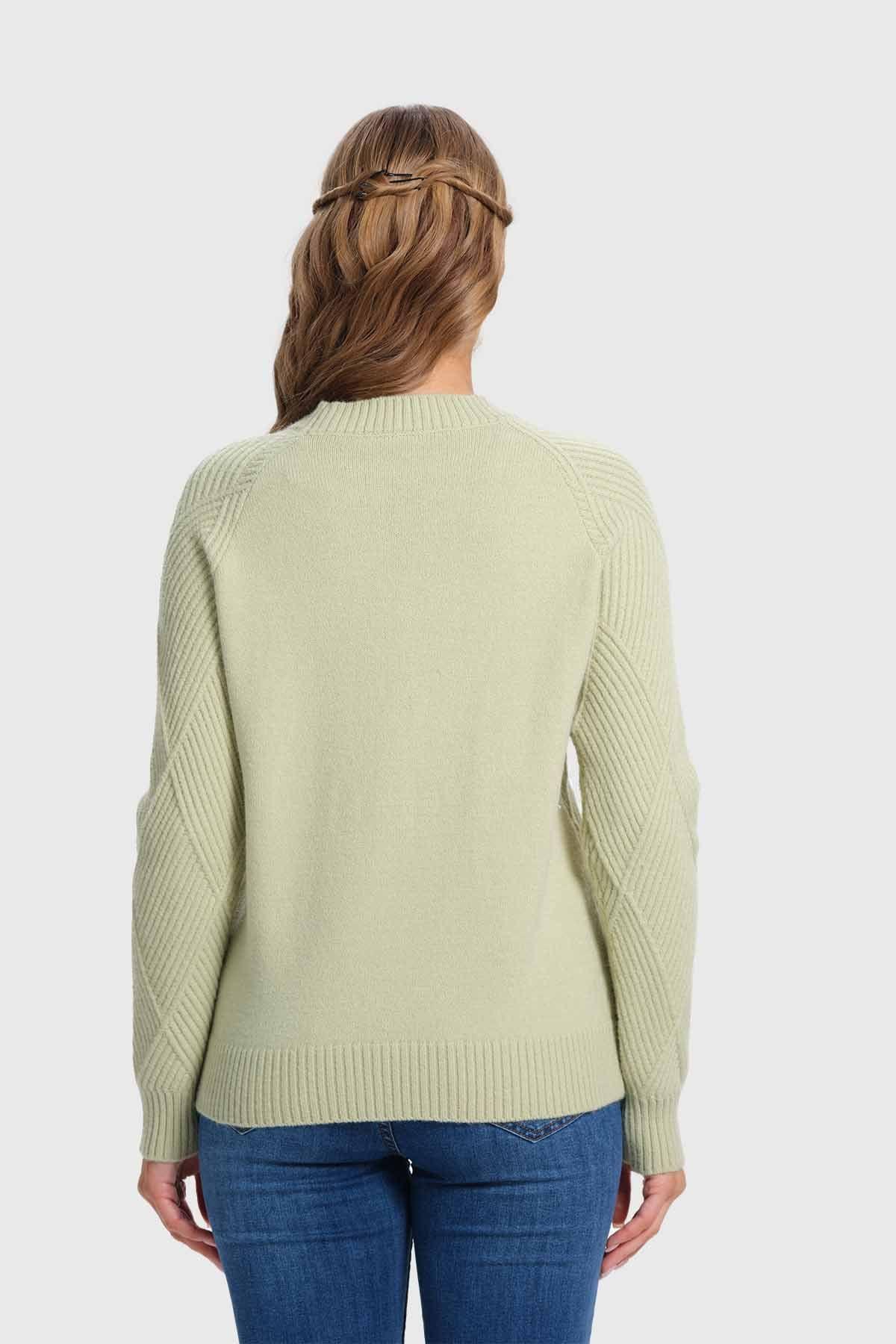 Sweater Mujer Textura Verde-2