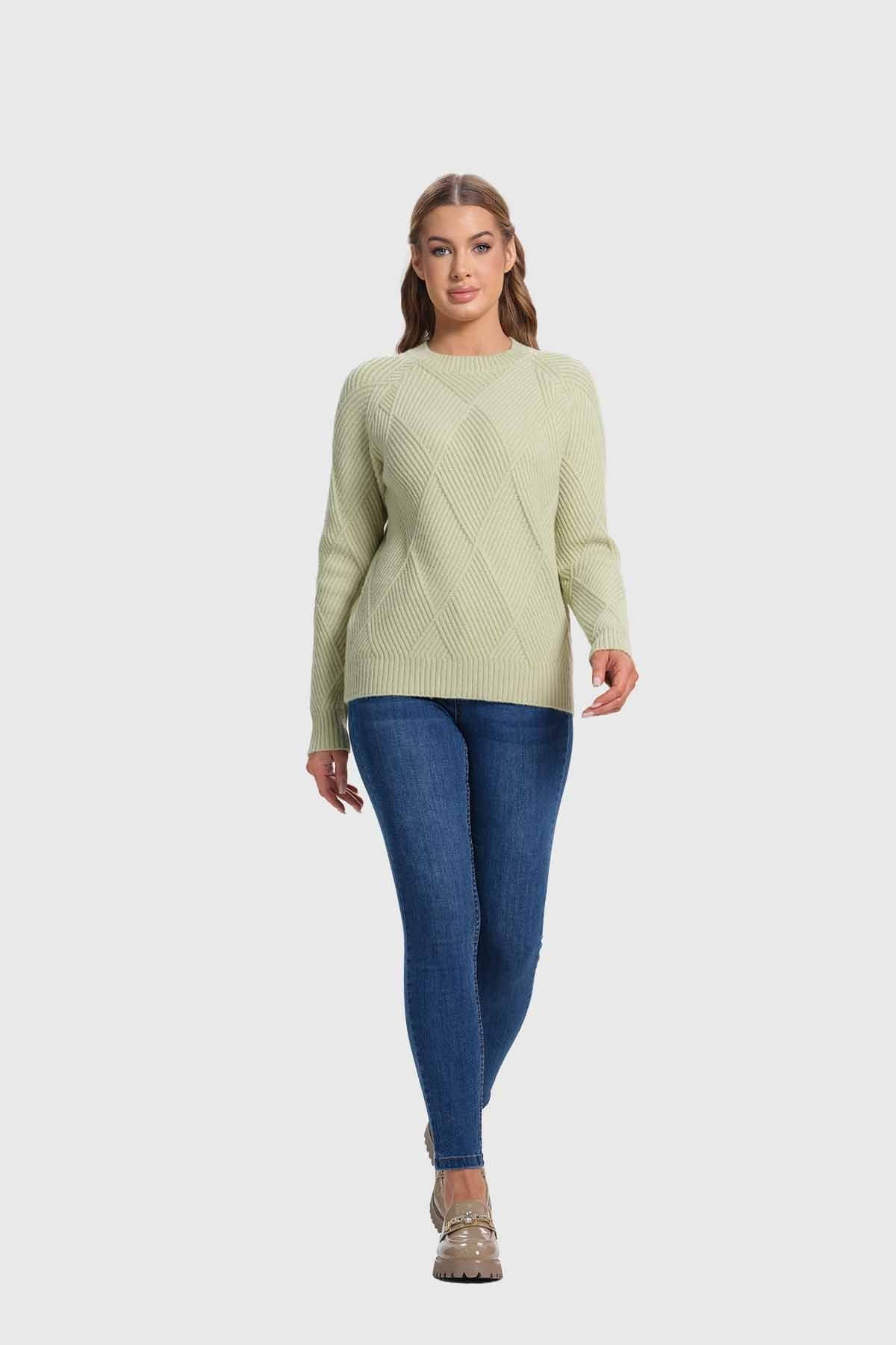 Sweater Mujer Textura Verde-3