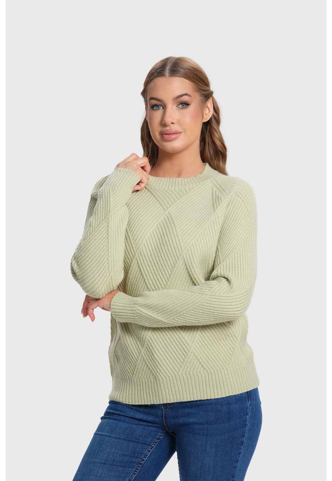 Sweater Mujer Textura Verde-1