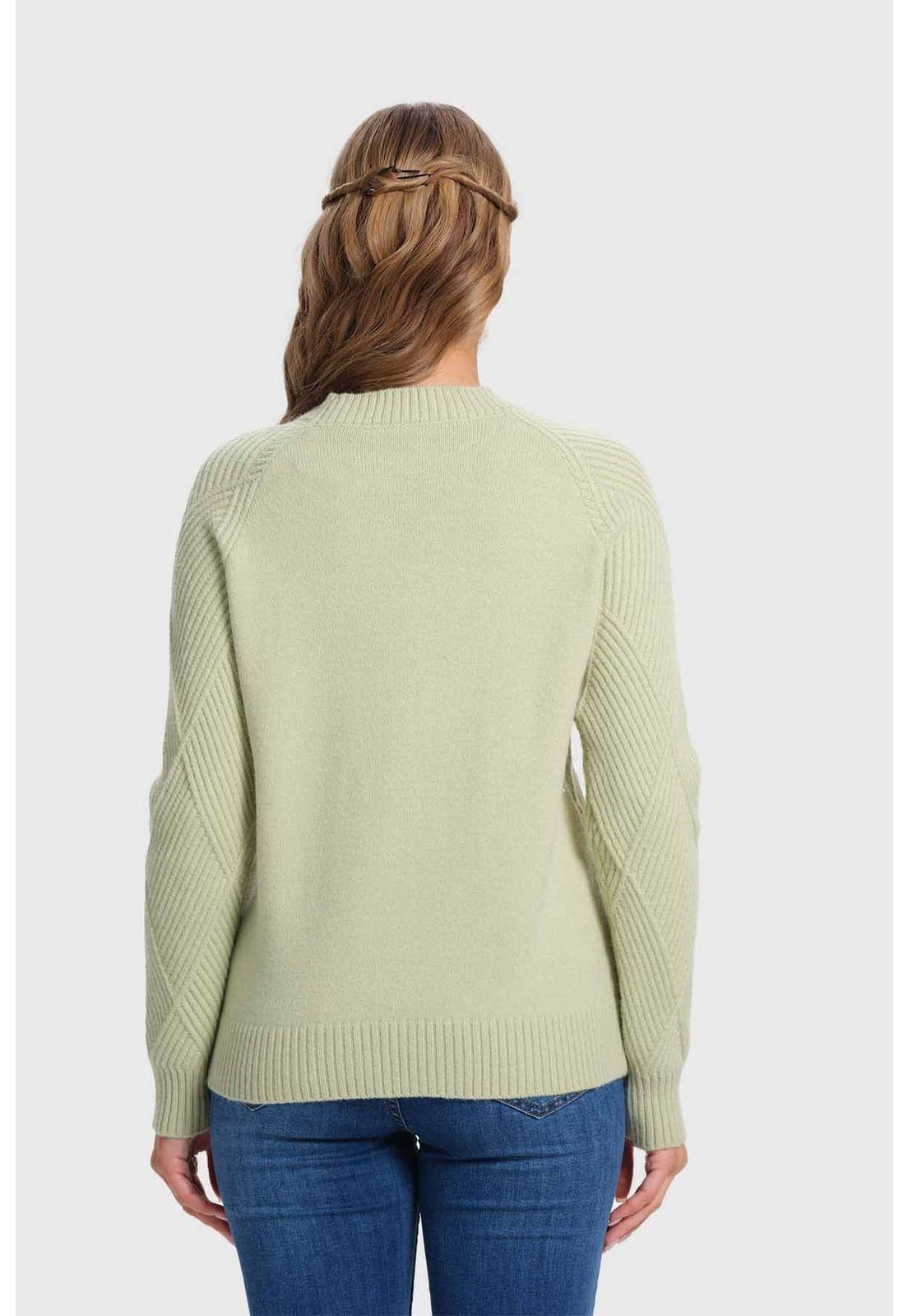 Sweater Mujer Textura Verde-2