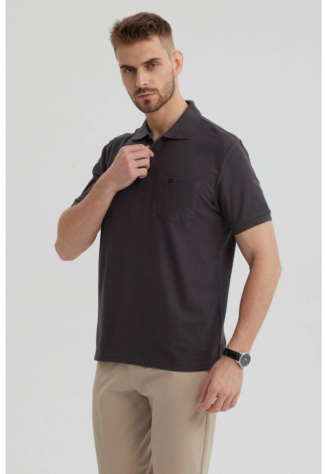 Polera Hombre Piqué Básica Lisa Marengo - lV-1