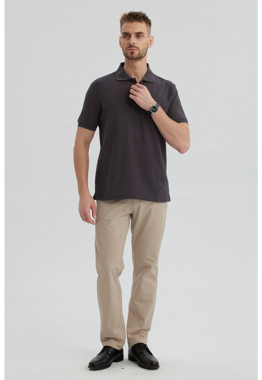 Polera Hombre Piqué Básica Lisa Marengo - lV-3