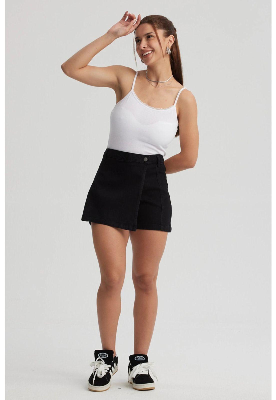 Falda Mujer Short Negro- ll-3