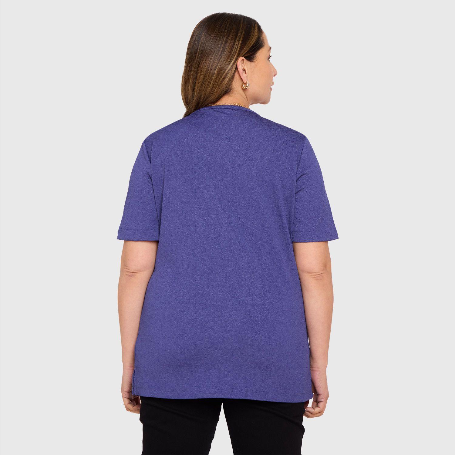 Polera Mujer Detalle Escote Azul Fashions Park-2