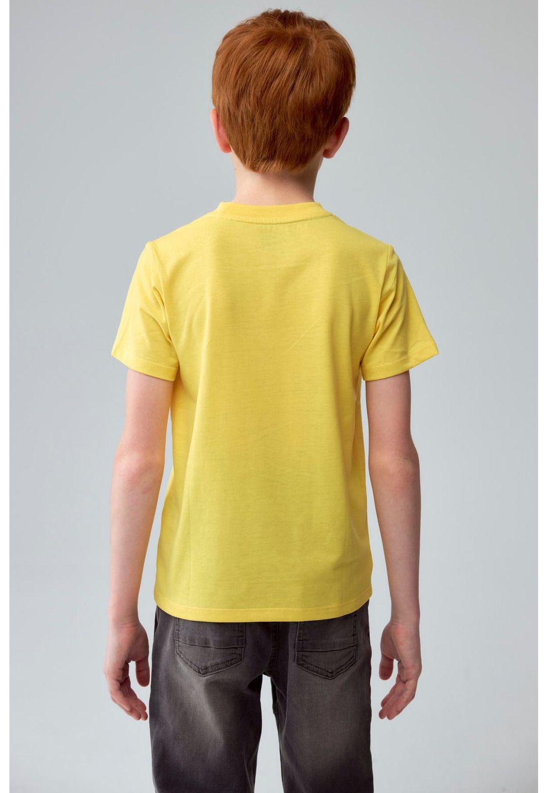 Polera Niño Básica Estampada Amarillo - ll-2