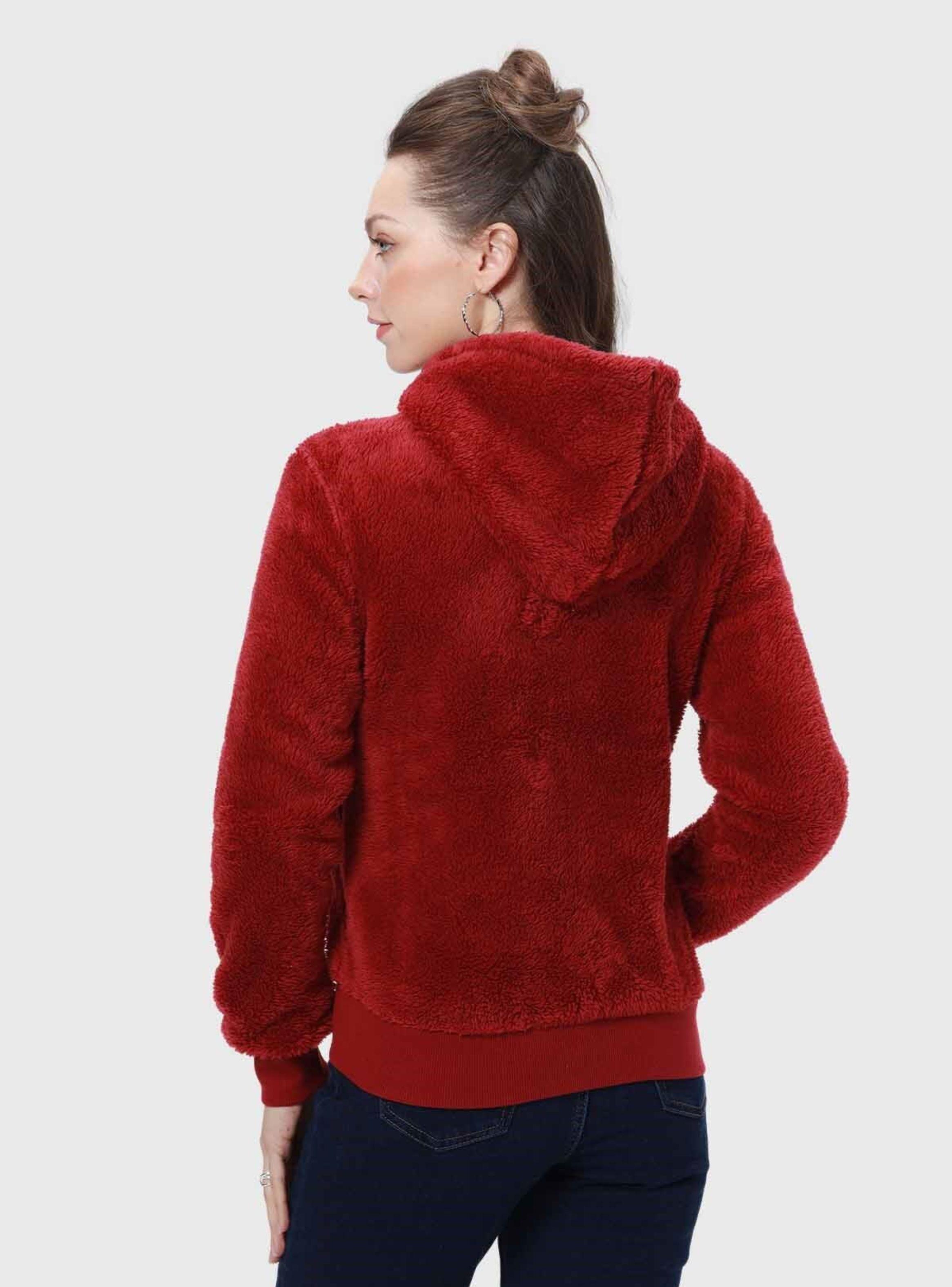 Polar Mujer Peludo Burdeo-2