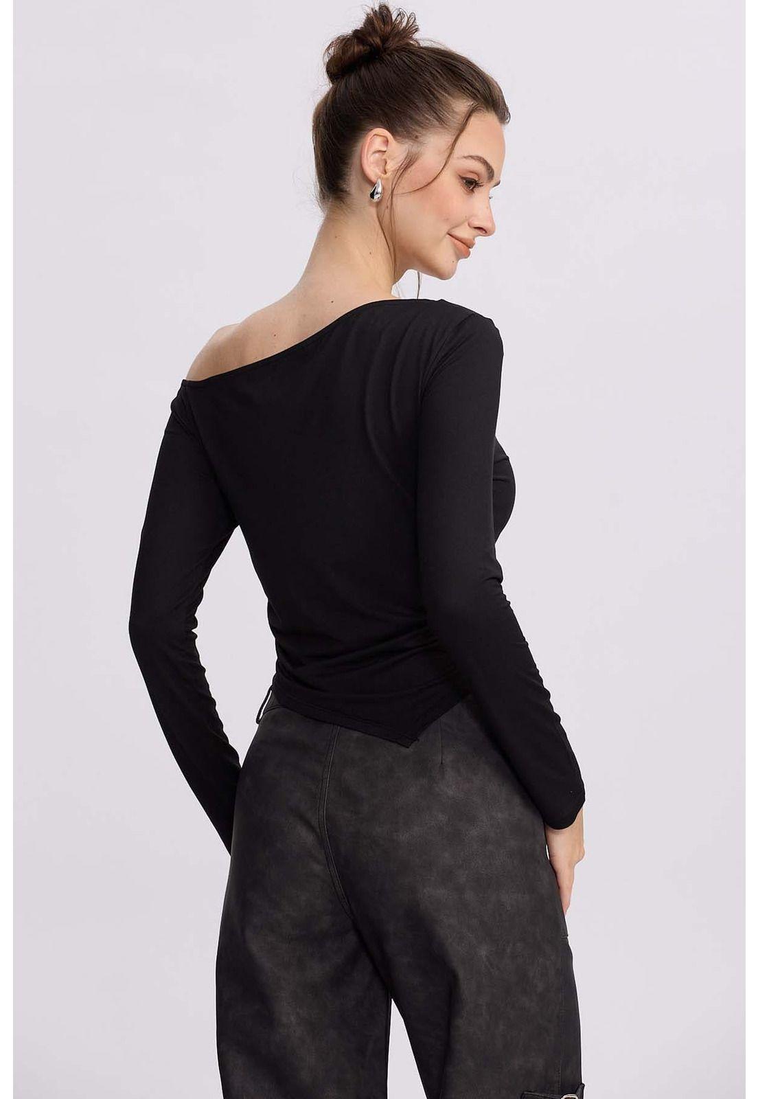 Polera Mujer Asimétrica Negro - lV-2