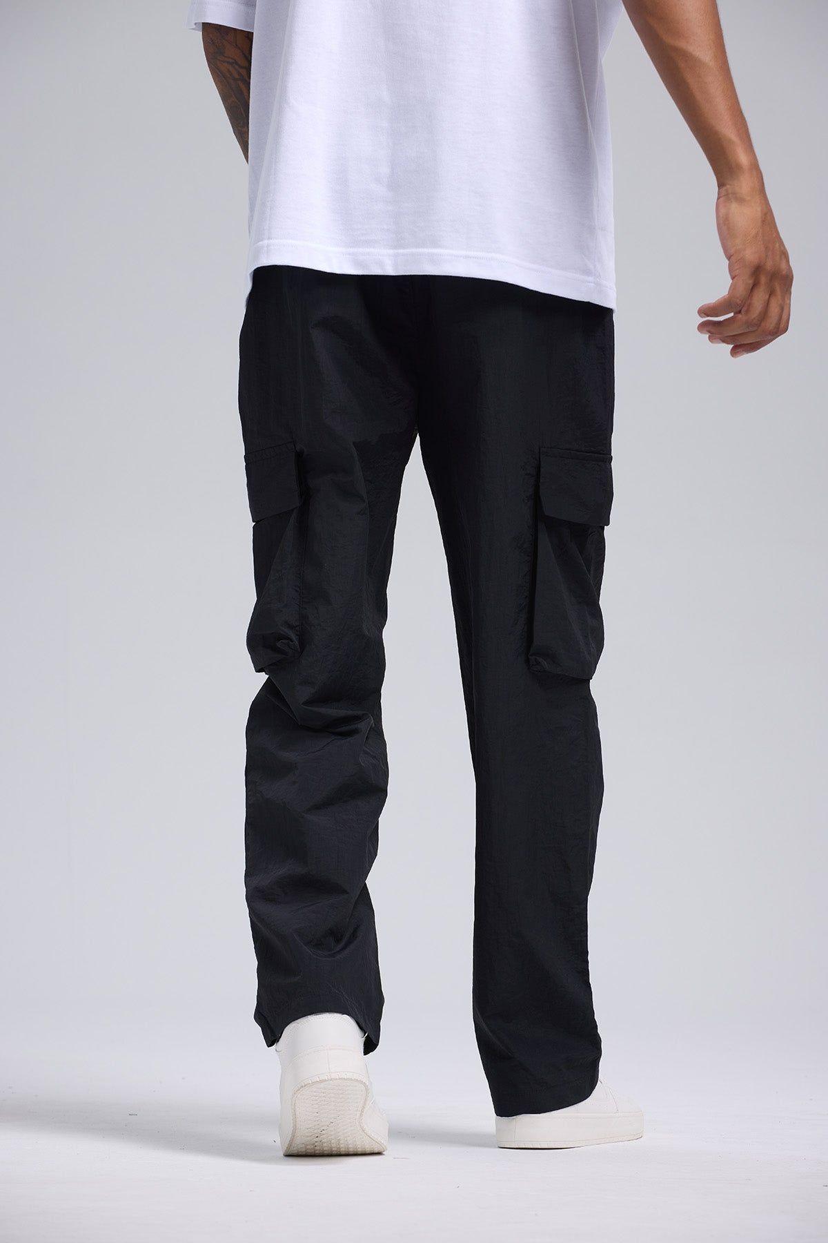 Pantalón Hombre Cargo Taslan Negro-2