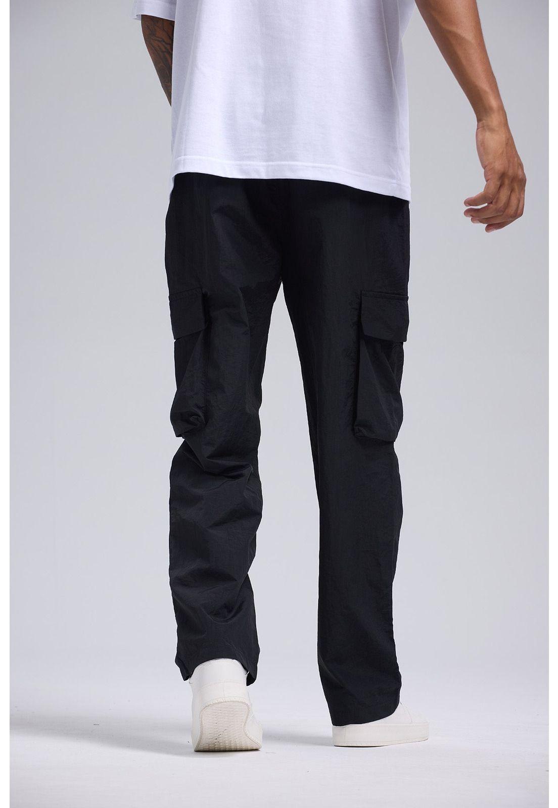 Pantalón Hombre Cargo Taslan Negro-2