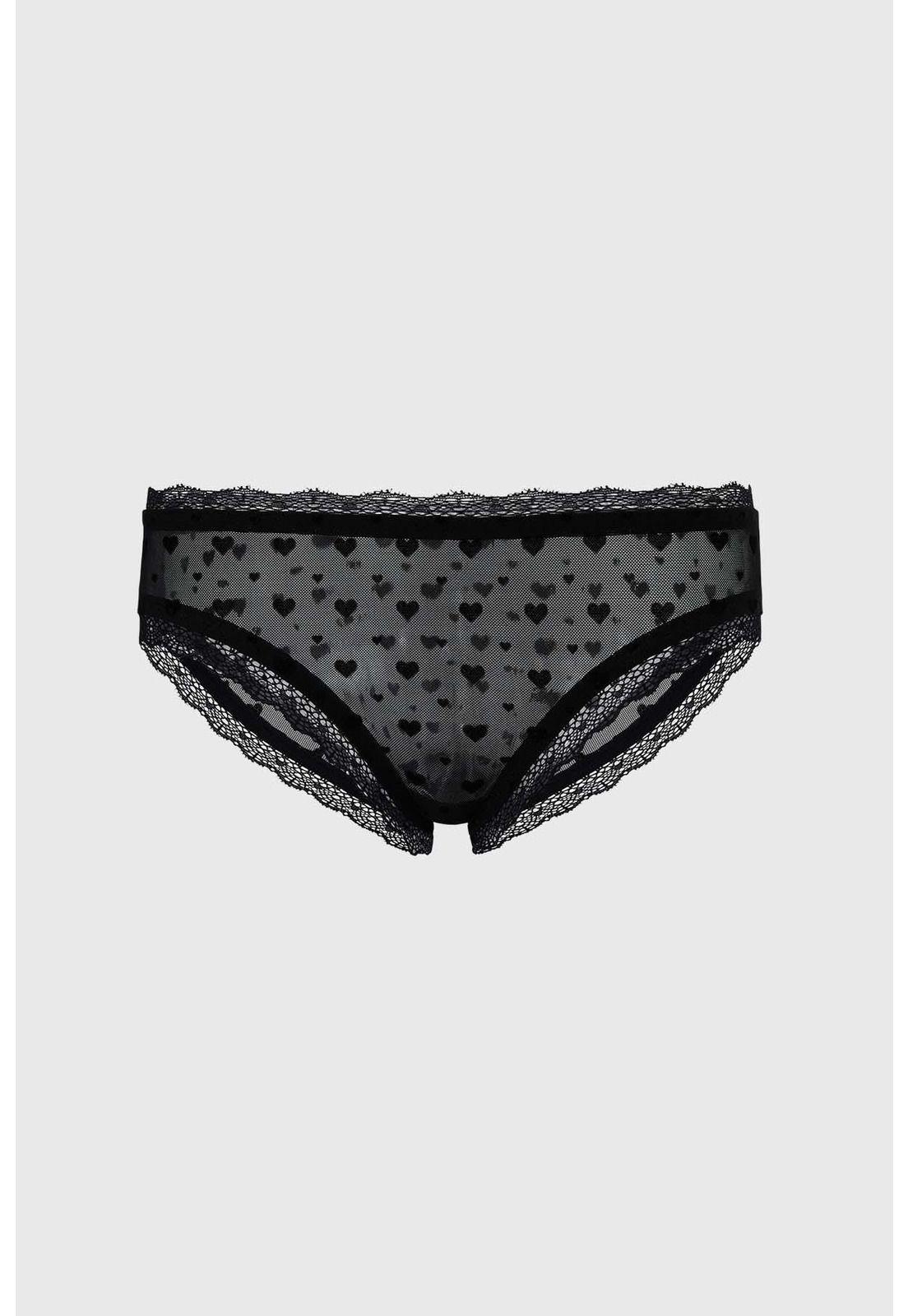 Calzón Mujer Pantaleta Encaje Negro-0