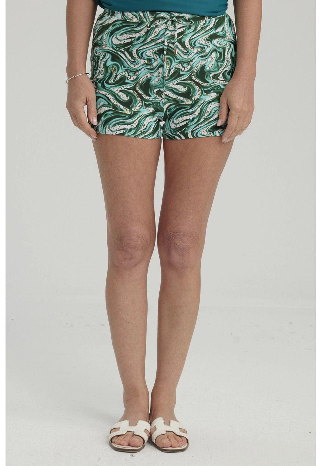 Traje De Baño Mujer Short Clásico Turquesa-0