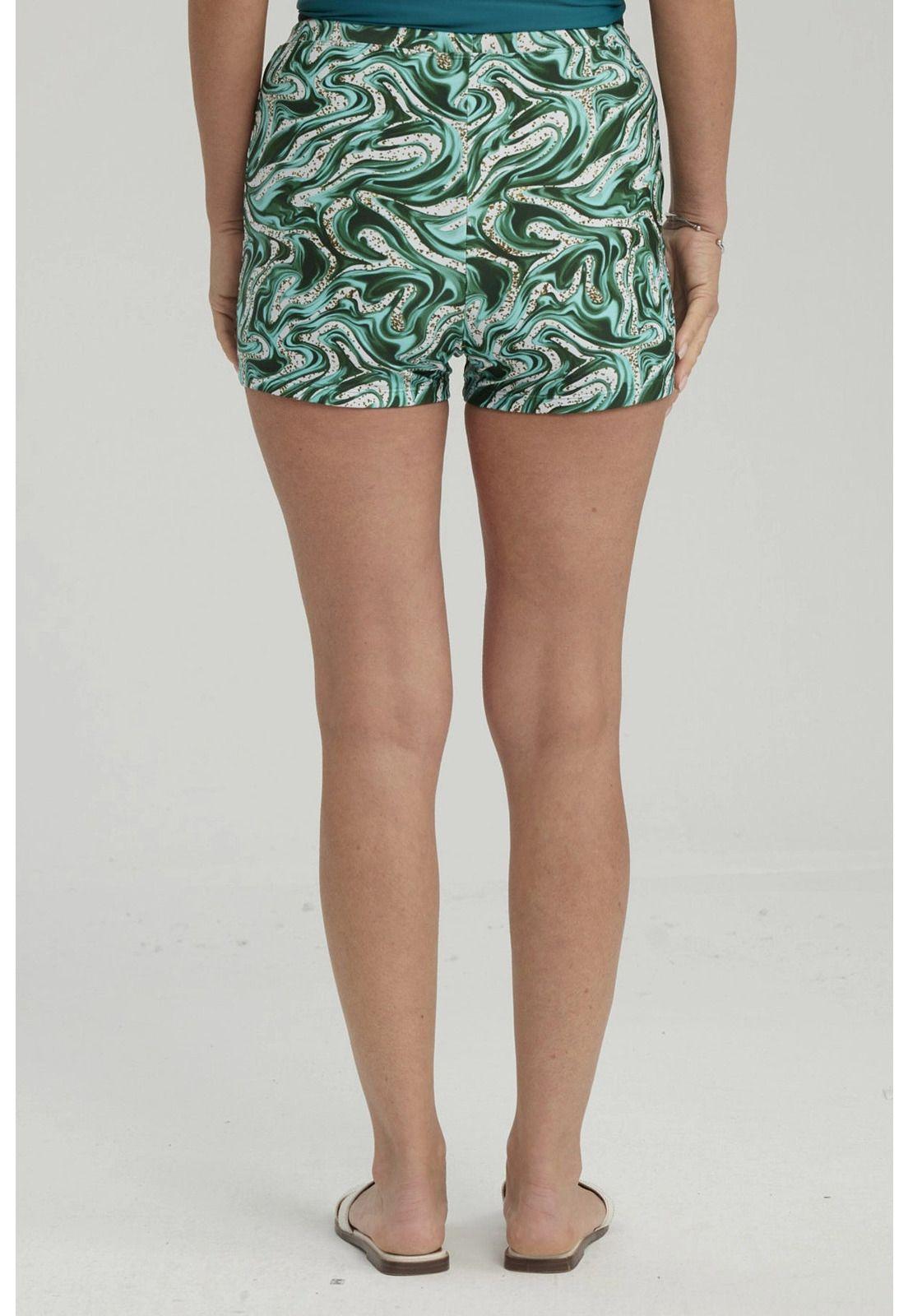 Traje De Baño Mujer Short Clásico Turquesa-2