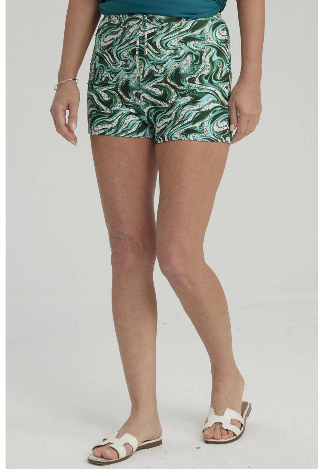 Traje De Baño Mujer Short Clásico Turquesa-3