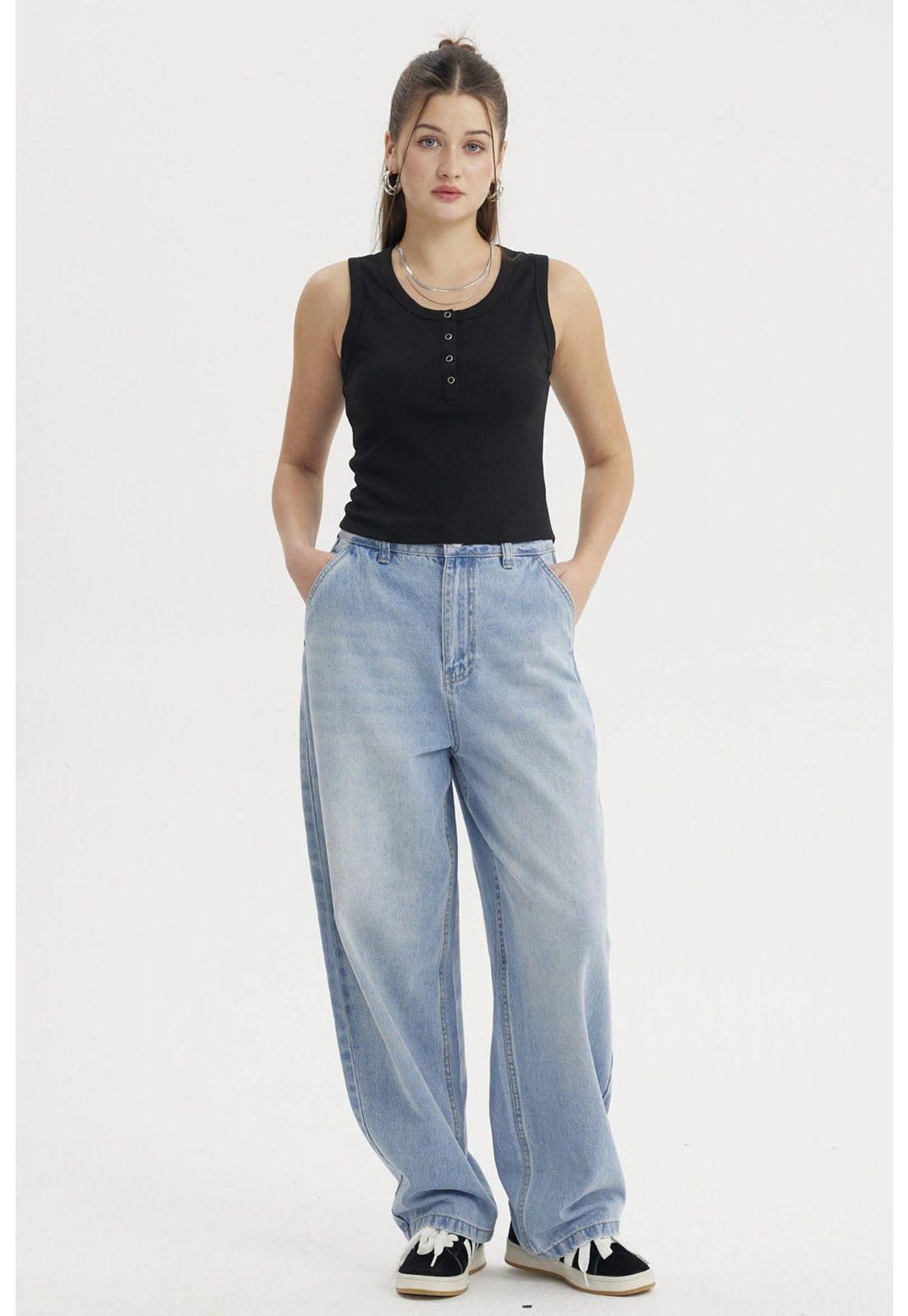 Polera Mujer Rib Aplicación Botones Negro-3