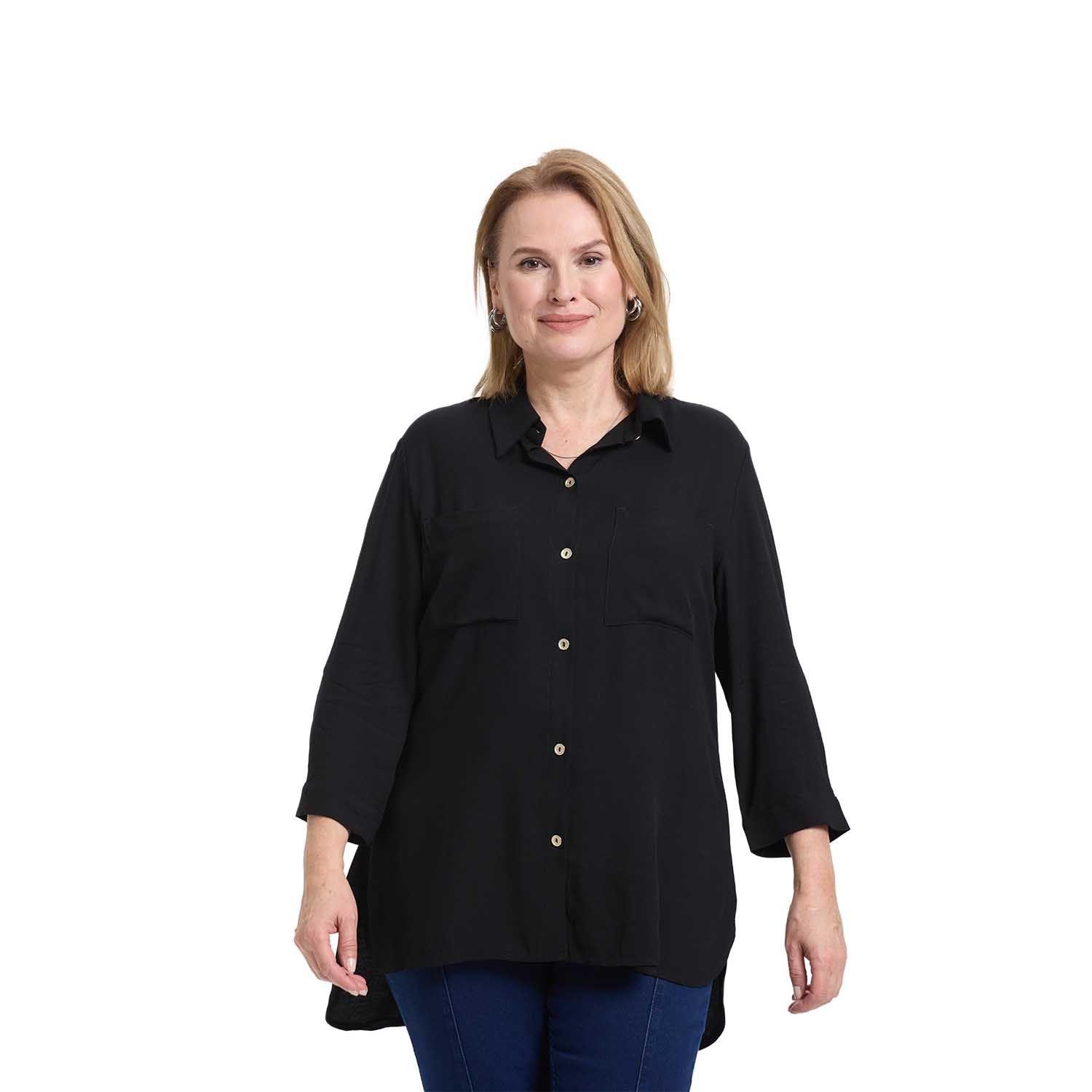 Blusa Mujer Roll Up Negro I Fashion's Park-0