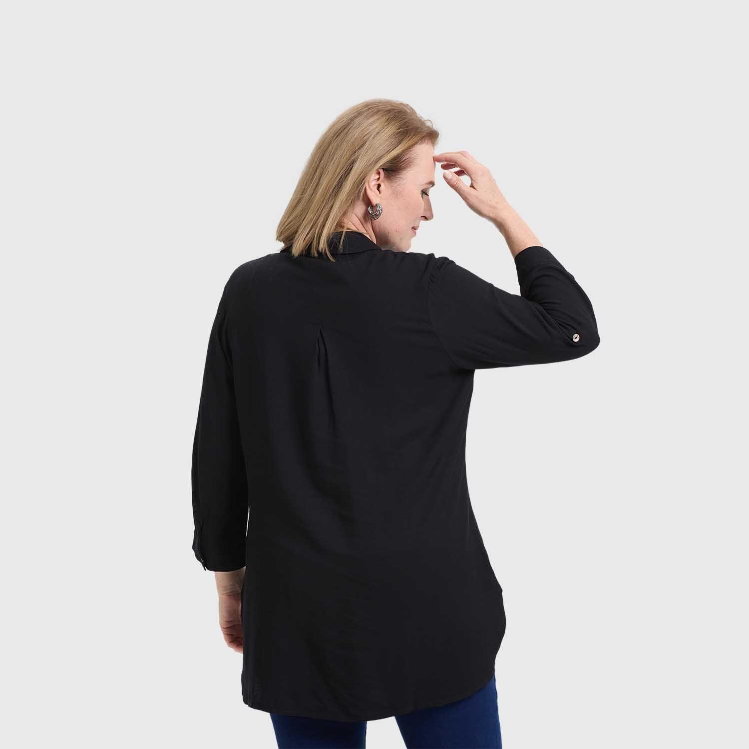 Blusa Mujer Roll Up Negro I Fashion's Park-2