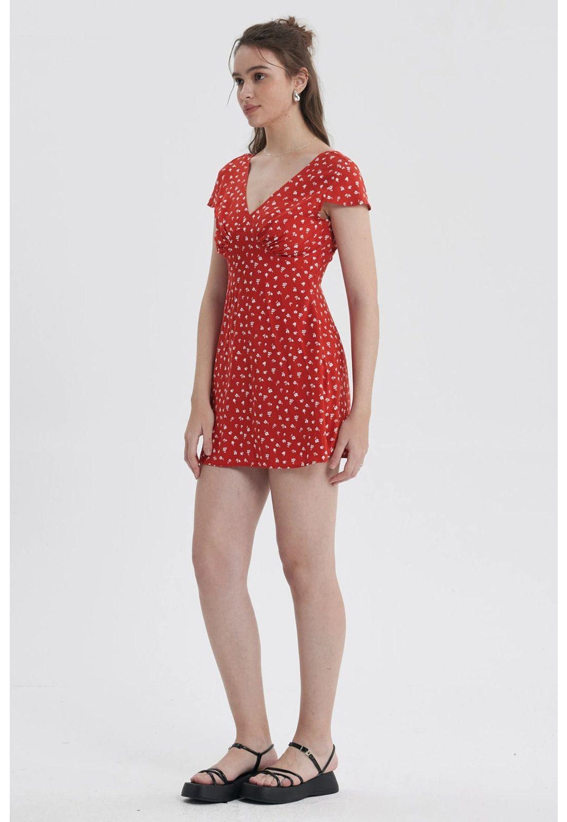 Vestido Mujer Romántico Rojo Oscuro-1