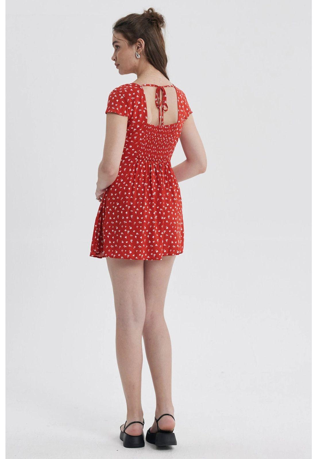 Vestido Mujer Romántico Rojo Oscuro-2