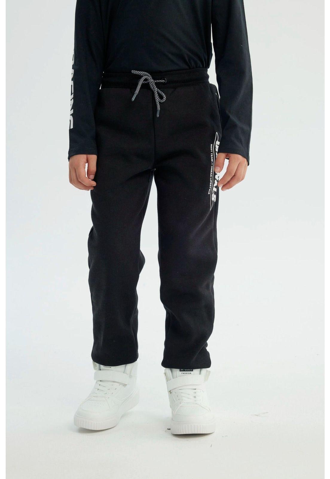 Pantalón Buzo Niño Pitillo Negro - X-0
