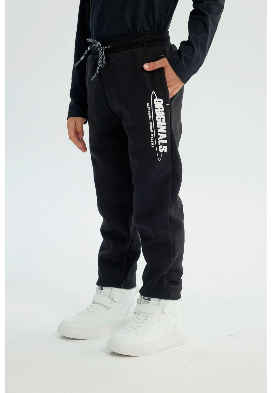 Pantalón Buzo Niño Pitillo Negro - X-1