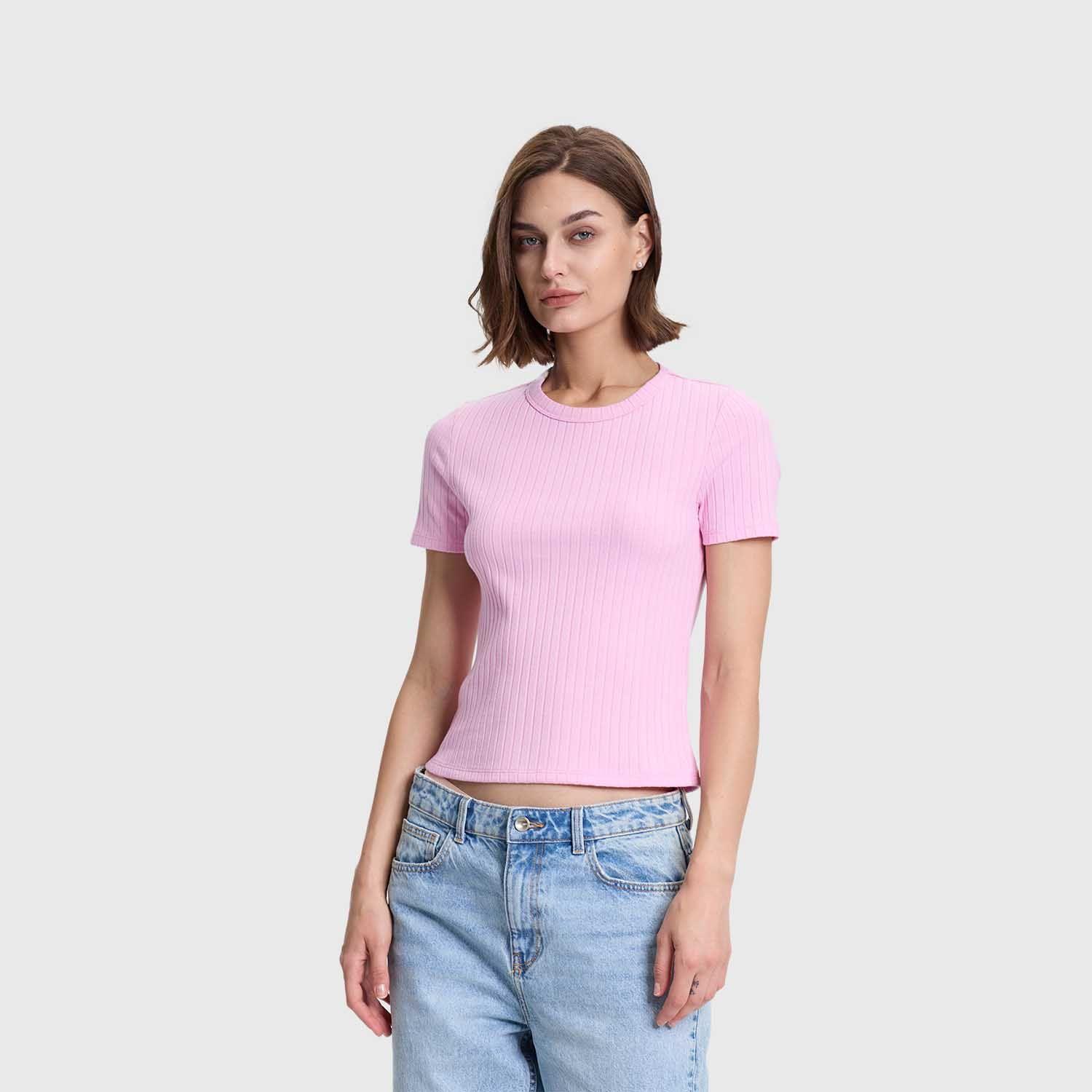 Polera Mujer Rip Crop Lisa Rosado Fashion's Park-1