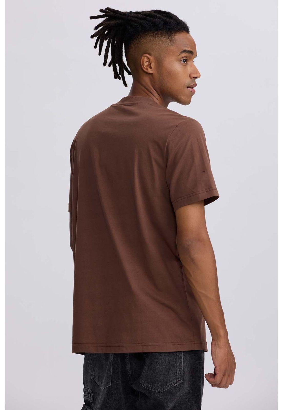 Polera Hombre Bolsillo Contraste Chocolate-2