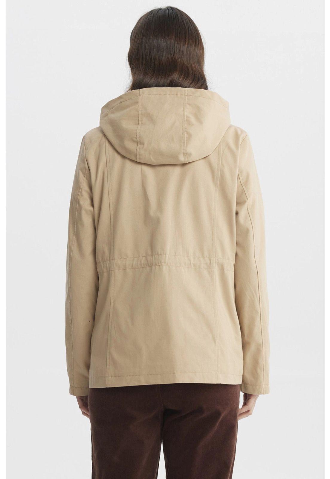 Chaqueta Mujer Con Gorro Beige - lll-2