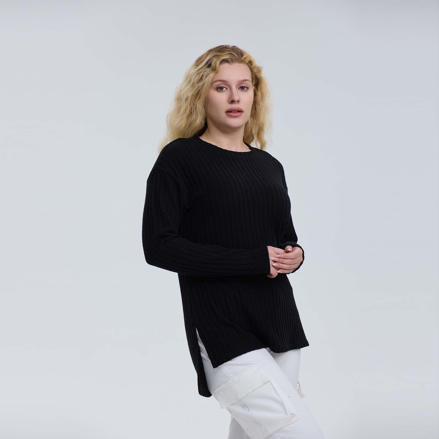 Polera Mujer Rib Lisa Negro-1