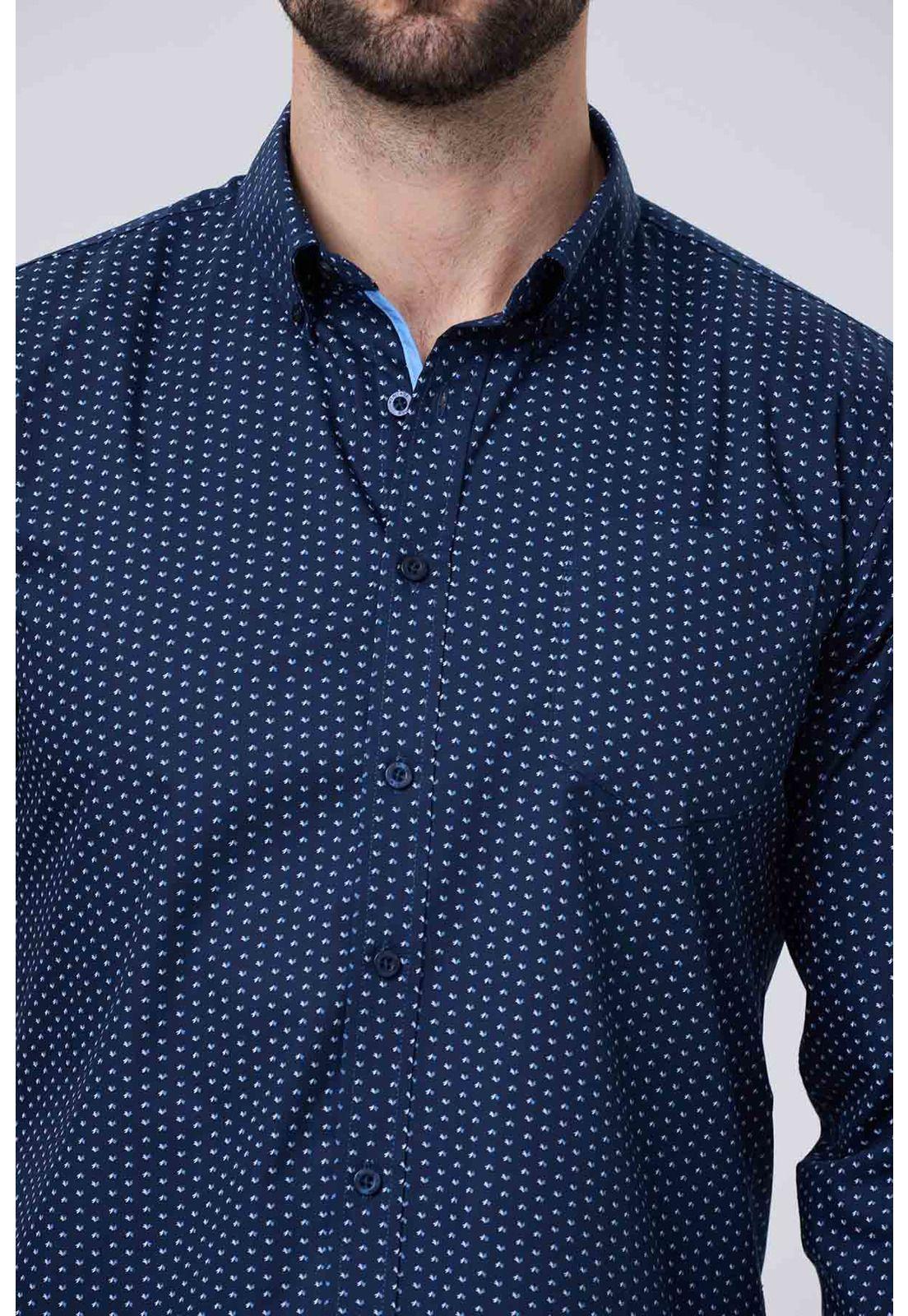 Camisa Hombre Slim Azul-3