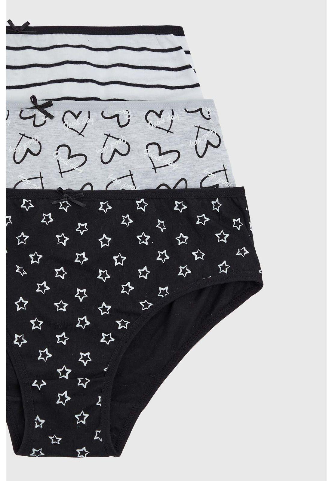 Calzón Niña Tripack Pantaleta Negro-1
