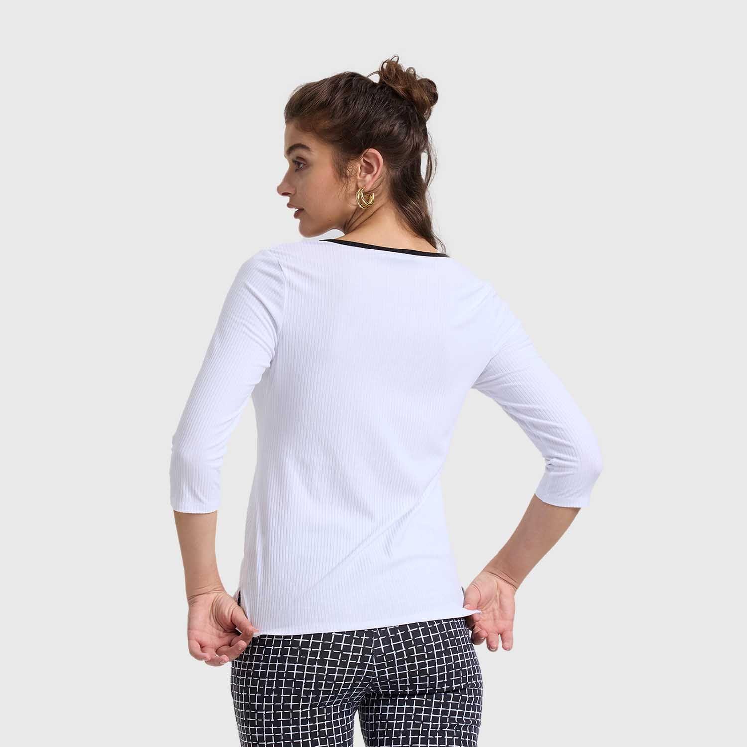 Polera Mujer Escote Corazón Blanco Fashion's Park-2