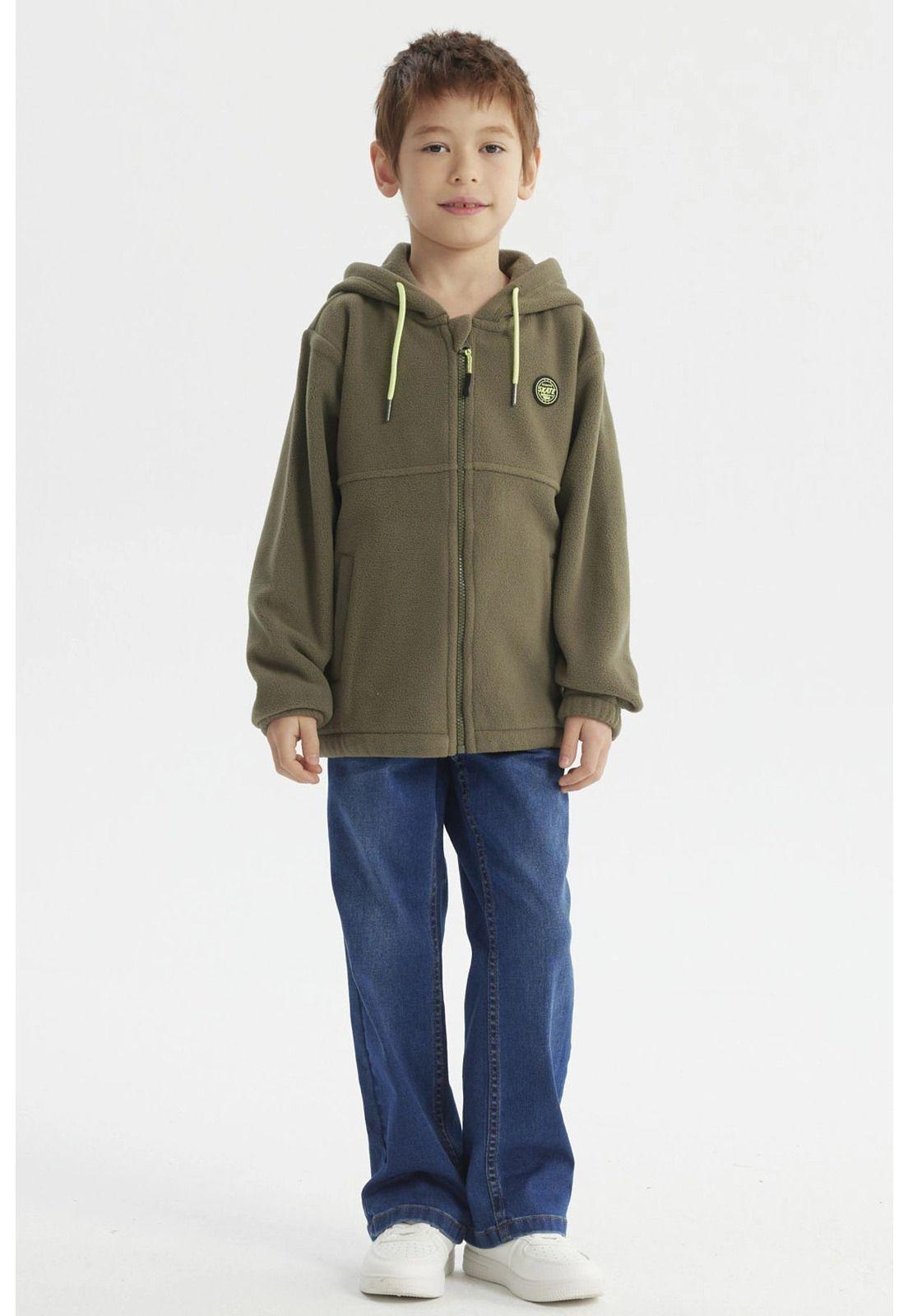 Polar Niño Básico Micropolar Verde Oscuro-3