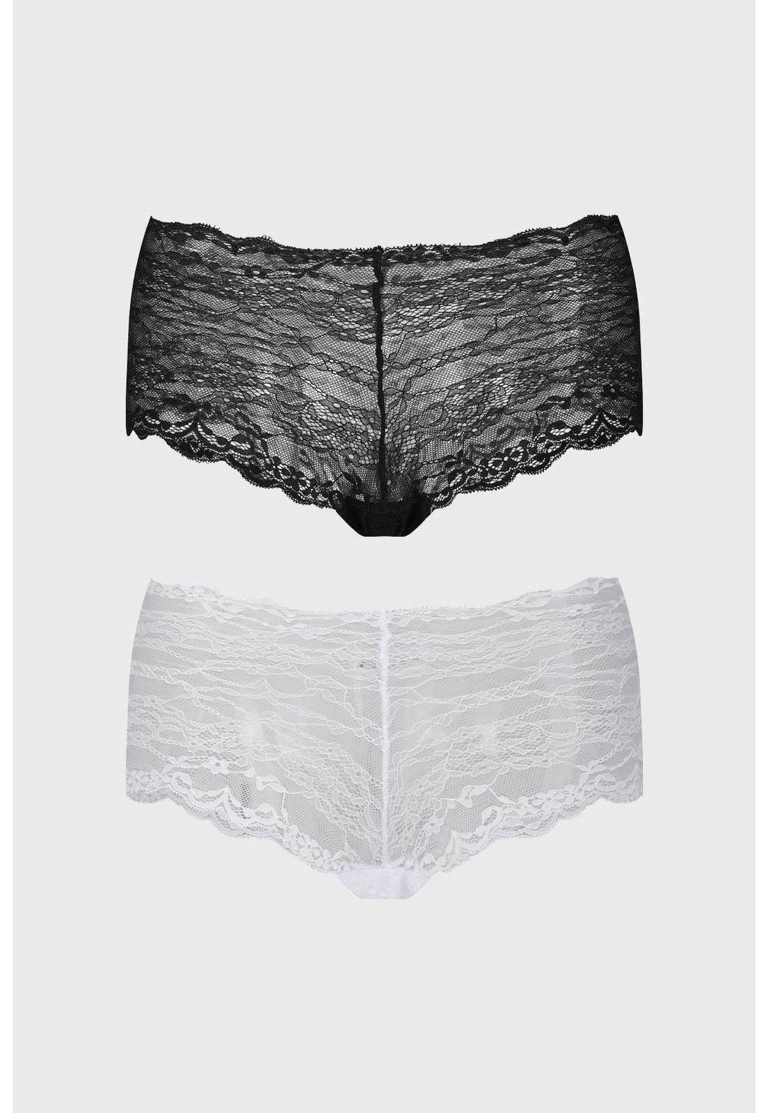 Calzón Mujer Pantaleta Full Encaje Blanco-0