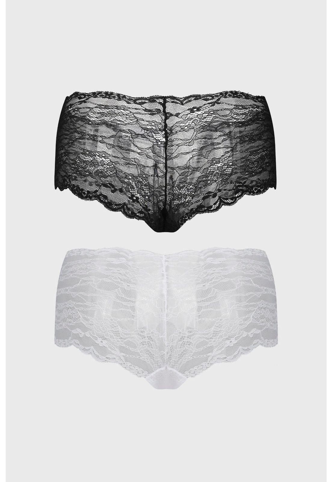 Calzón Mujer Pantaleta Full Encaje Blanco-1