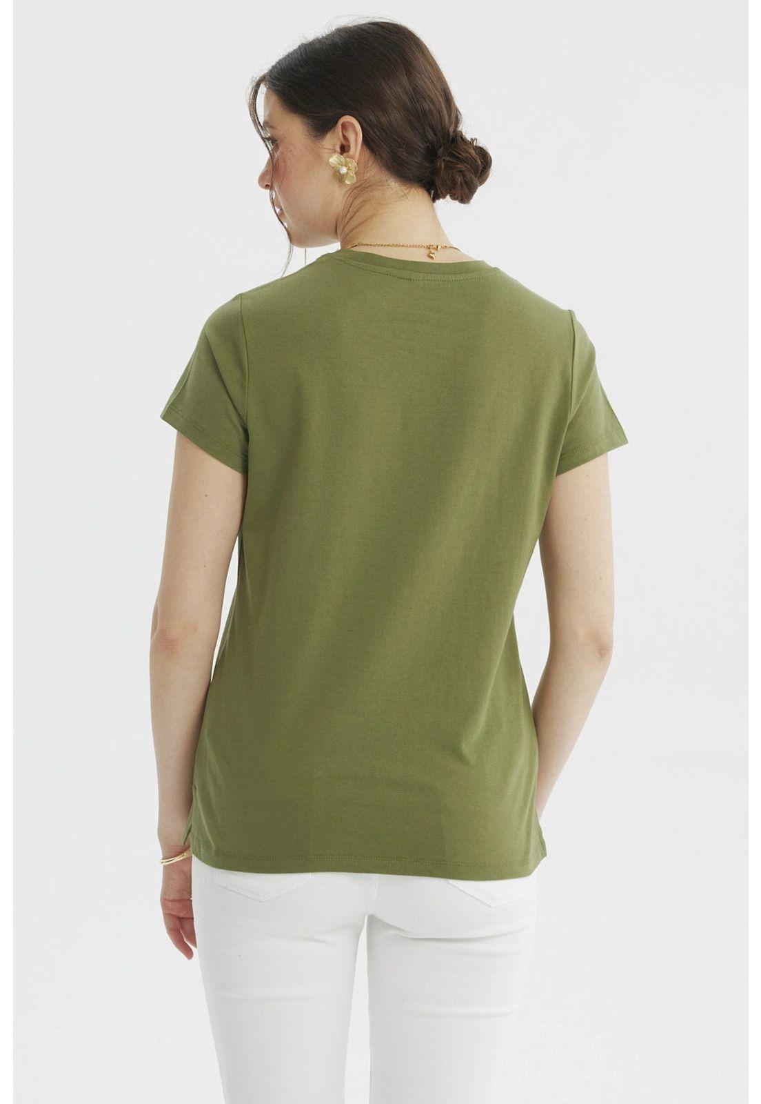 Polera Mujer Print Posiiconal Verde Olivo-2